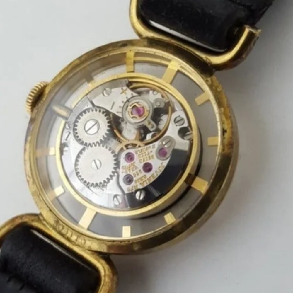 JUVENIA MYSTERY SKELETON SWISS WATCH. RARE RETRO 1950'S